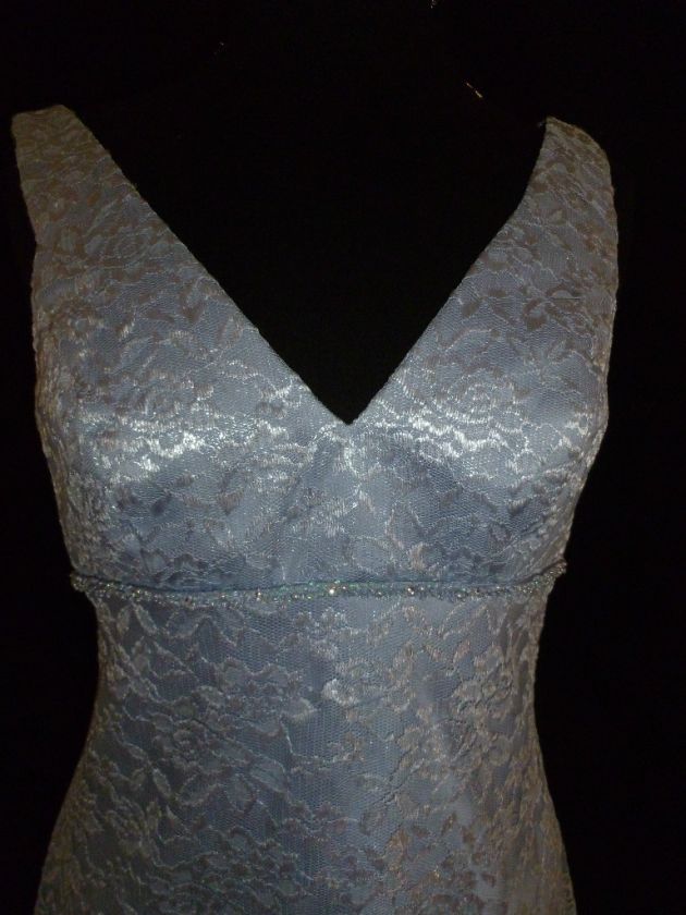 Formal lace dress bridesmaid Alfred Angelo cornflower 8  