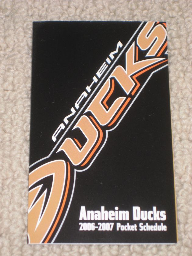 RARE MINT 2006 07 ANAHEIM DUCKS POCKET SCHEDULE NHL  