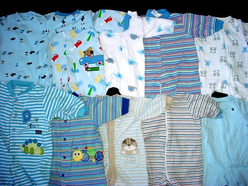 USED BABY BOY SLEEPWEAR NEWBORN NB Pajama SLEEPERS or OUTFIT CLOTHES 