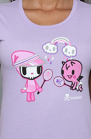 NEW TOKIDOKI Game Time Womens Lavender T Shirt  