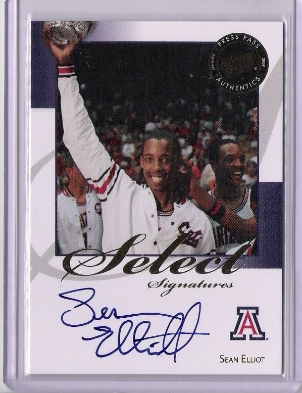 2008 PRESS PASS SEAN ELLIOT AUTO ARIZONA WILDCATS  