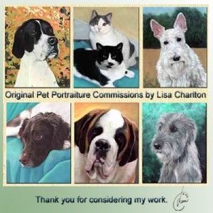   Painting Pet Portrait Dog Cat Bird Horse Animal Artist Lisa Charlton