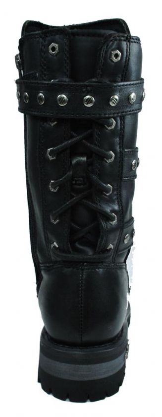 HARLEY DAVIDSON Billie Motorcycle Black Leather Rider BOOTS Women Size 