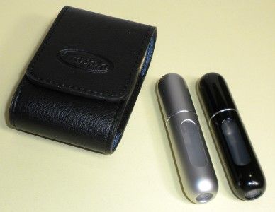 TR004 TRAVALO CARRY 2 CASE PLUS SILVER & BLACK ATOMIZER  