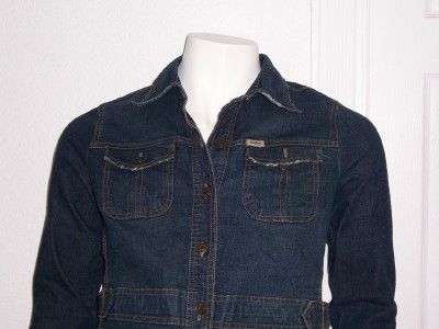 WOMENS LEVI STRAUSS SIGNATURE DENIM JACKET BELT WAISTBAND SIZE LARGE 