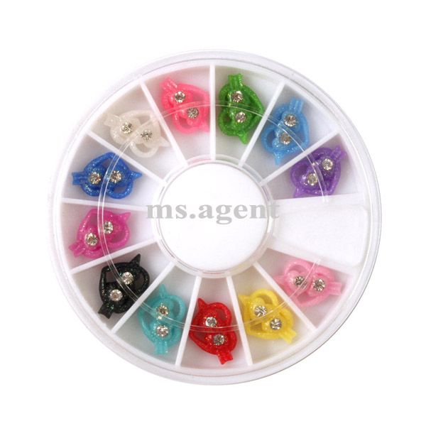 24pcs ceramic flower rhinestones decoration b04