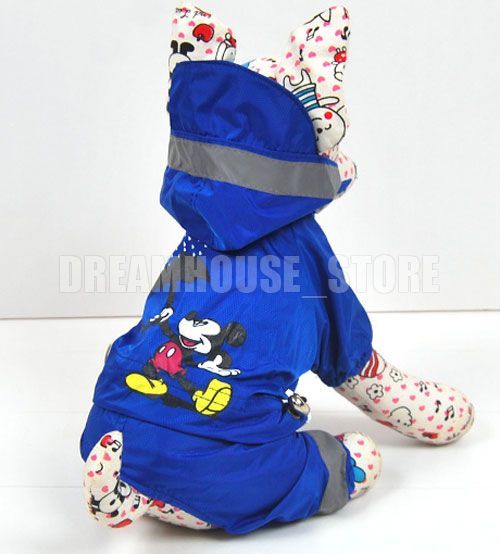 Dog Rain Coat Hoodie Hooded Mouse Coat clothes AnySz  