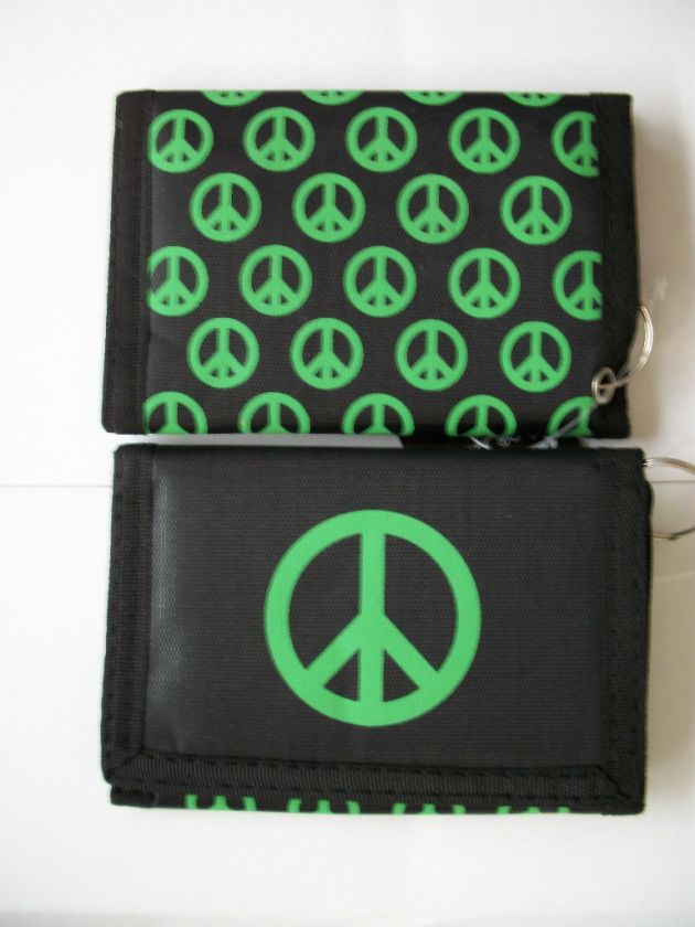 Green Peace Sign Wallet Billfold  