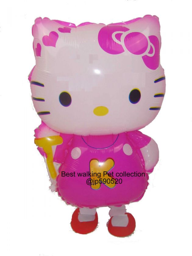   OWN Pet HELLO KITTY walking Animal Mylar Balloon with leash A15  