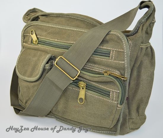 Casual Canvas Medium Size Cross Body Daily Messenger Shoulder Bag 