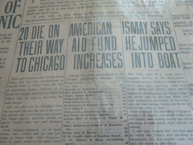 original TITANIC Disaster newspaper survivor stories Ismay testimony 