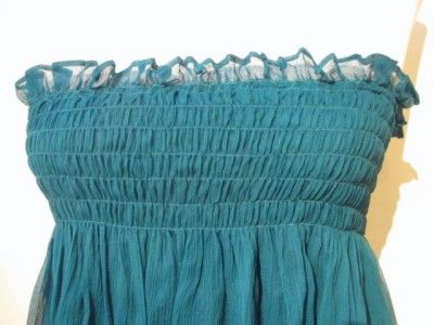 NWT MIGUELINA Teal Crinkle Silk Chiffon BECCA Blouse,XS  