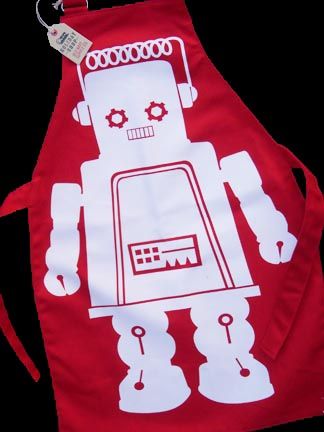 NWT Old Navy GIANT ROBOT CHILDS APRON ~ cooking crafts  