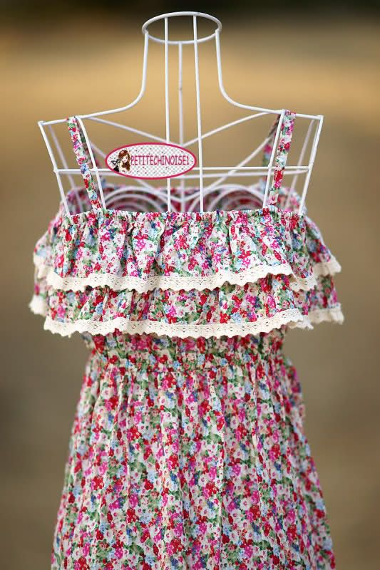 Spring Long Ladys Dress Flowers Ruffle XS M SL022  