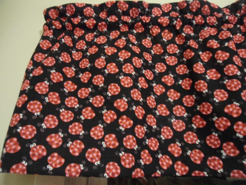 Black Ladybug Bug Red Spring Bedroom Kitchen Window Valance  