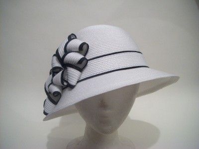   White Straw Church Wedding Kentucky Formal Derby Easter Sun Hat  