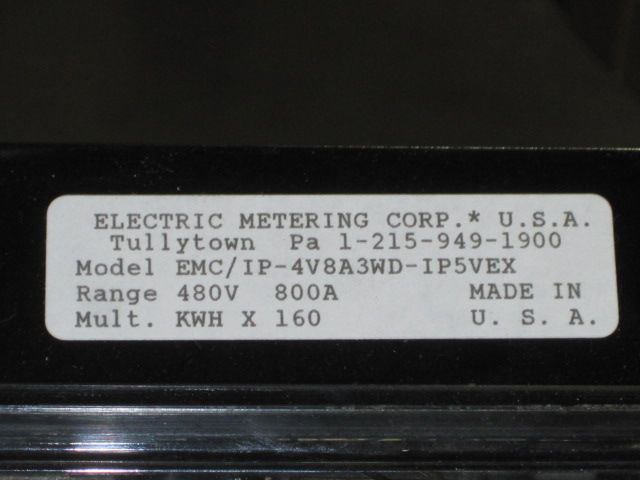 ELECTRIC METERING 3 PHASE TRANSFORMER OPERATED METER  