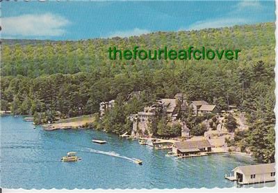 Lake George NY Blue Water Manor Aerial Vintage PC1969  