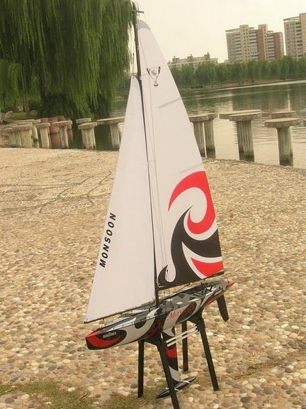 NEW Fiberglass Monsoon RC Electric Sailboat Boat Yacht  