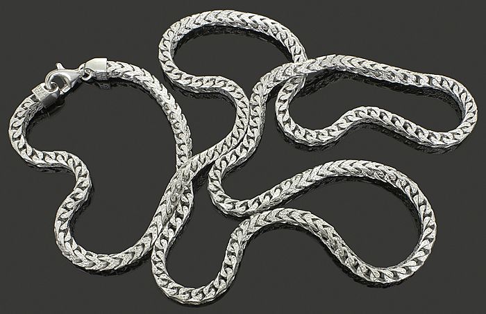 36 42 Real .925 Sterling Silver Diamond Cut 3D Franco Link Chain Mens 