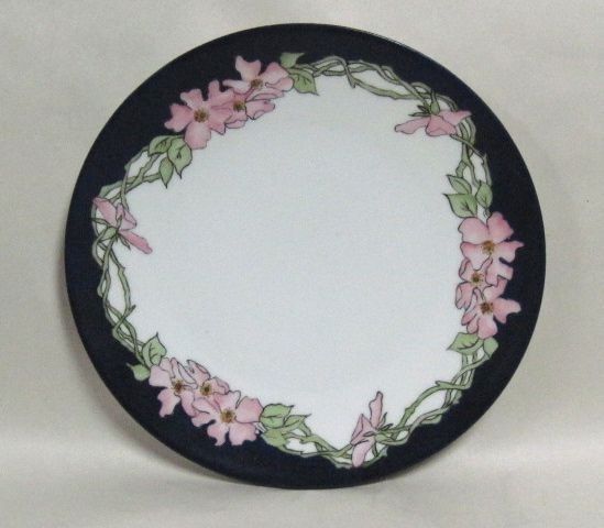 Silesia China Pink Dogwood Arts and Crafts Style 8.5 Plate  