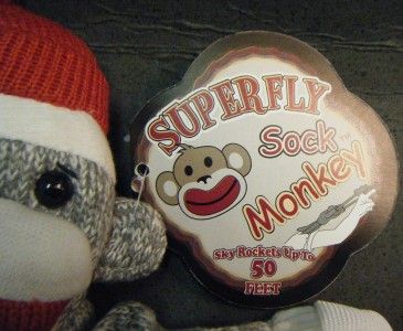 SUPERFLY FLYING SOCK MONKEY SCREAMING SOUNDS PLUSH DOLL 12 HIGH NWT 