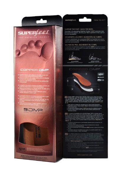 Superfeet COPPER DMP Orthotic Insoles   Size F  