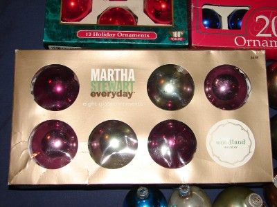   150+ Glass Christmas Ornaments Light Shiny Bright Martha Stewart Coby