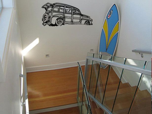 Vinyl Wall Decal Sticker Classic Car Beach Cruiser  