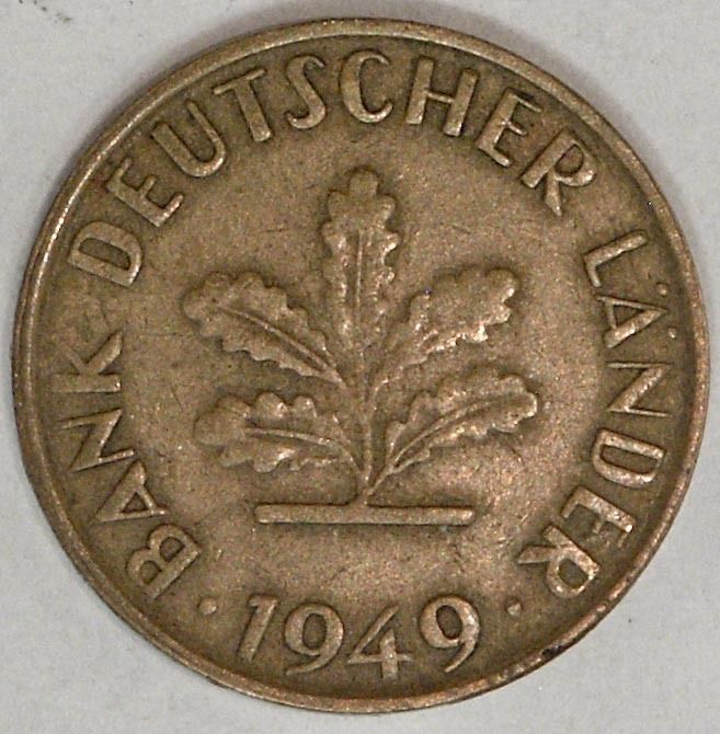 1949 G West Germany 10 Pfennig Federal Republic  