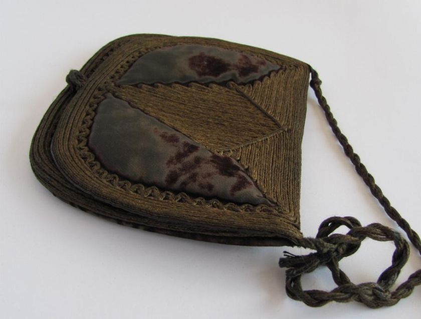 19C. 1850s ANTIQUE VELVET LADIES PURSE  