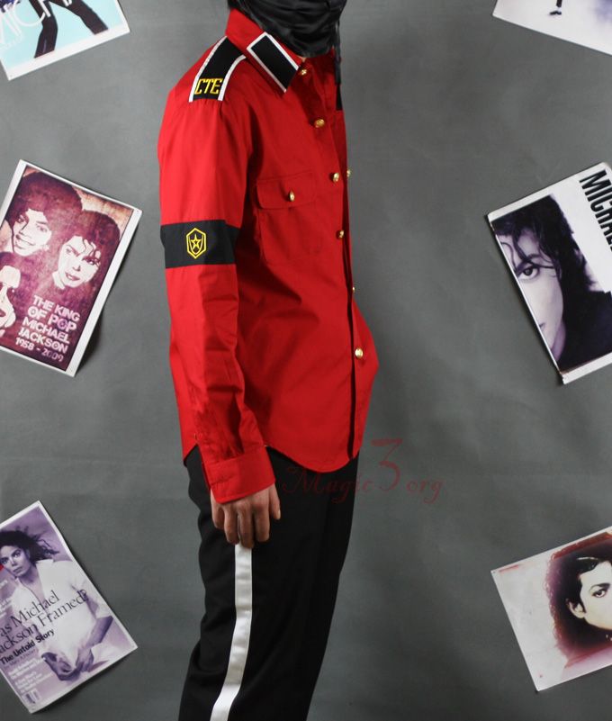 Michael Jackson CTE Red Shirt W/ Armband Gonna HAVE MJ costume 