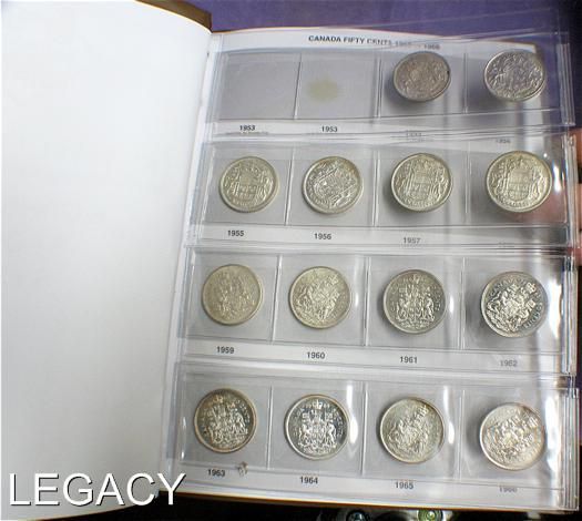 COLLECTION CANADIAN 50¢ COINS SOME SILVER 57 COINS(GPO  