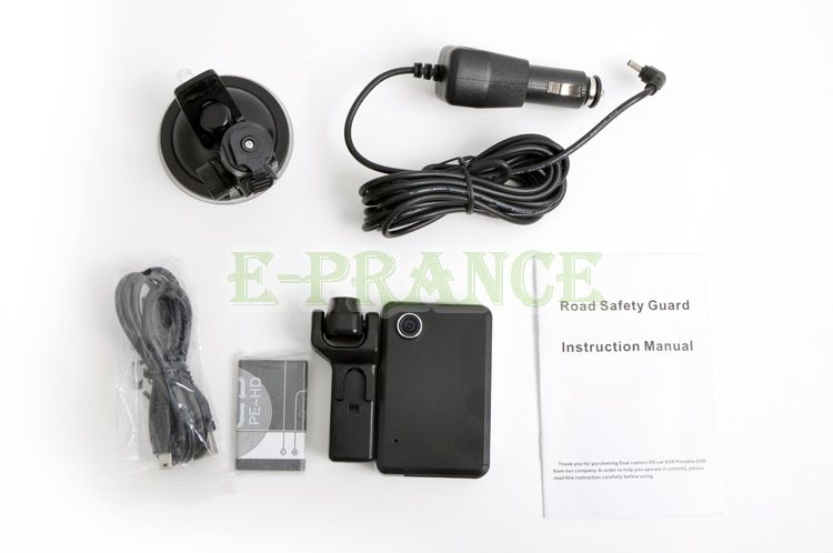 HD 720P dual camera H.264 video format HDMI port 2 CH car dvr  