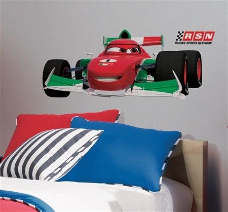 New Disney Cars 2 Movie Large FRANCESCO WALL DECAL Boys Bedroom Giant 