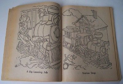 1962 CBS TV LARIAT SAM COLORING BOOK Cartoon Cowboy  