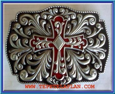 NEW 3 D RED CELTIC GOTHIC COWBOY CROSS BELT BUCKLE  