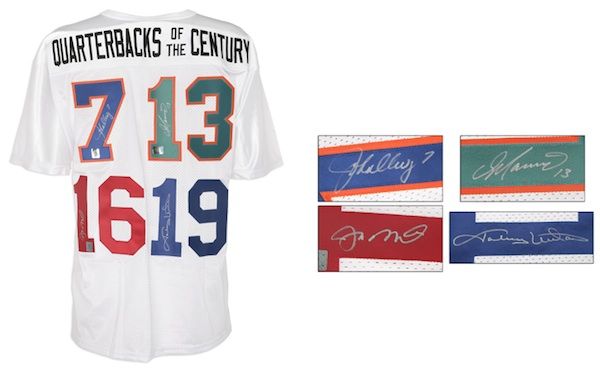 QUARTERBACKS OF THE CENTURY Hand Signed Jersey  Unitas, Elway 