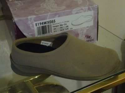 AETREX WOMENS CLARA CLOGS TAUPE SLIP ONS WOMEN Orthopedic Shoe 5.5 XW 