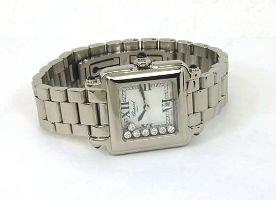 CHOPARD STAINLESS STEEL HAPPY DIAMONDS WRIST WATCH  