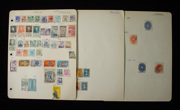   Latin America MEXICAN STAMPS 3 Pages Old Collection LOT 1542L  