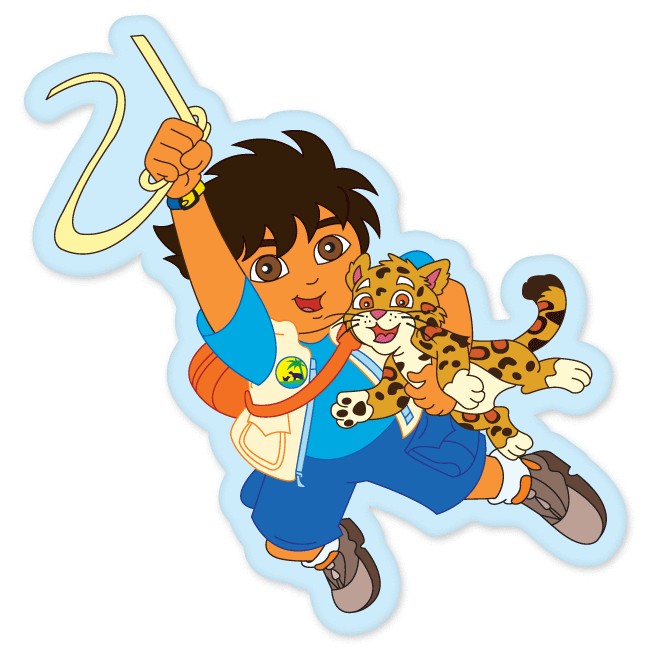 Go Diego Go flying with jaguar bumper sticker 4 x 4  