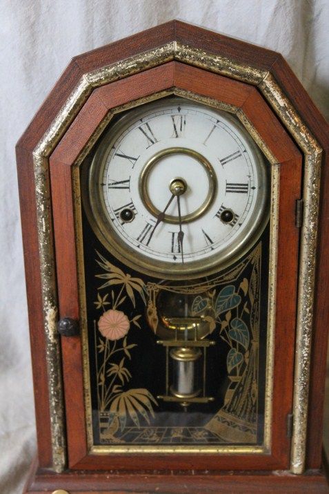 L66 ANTIQUE NEW HAVEN DUCHESS PARLOR MANTEL CLOCK PAT. DATE 1879 