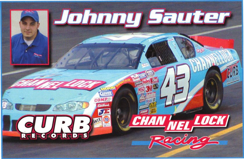 2003 JOHNNY SAUTER CHANNELLOCK #43 NASCAR BUSCH SERIES POSTCARD  