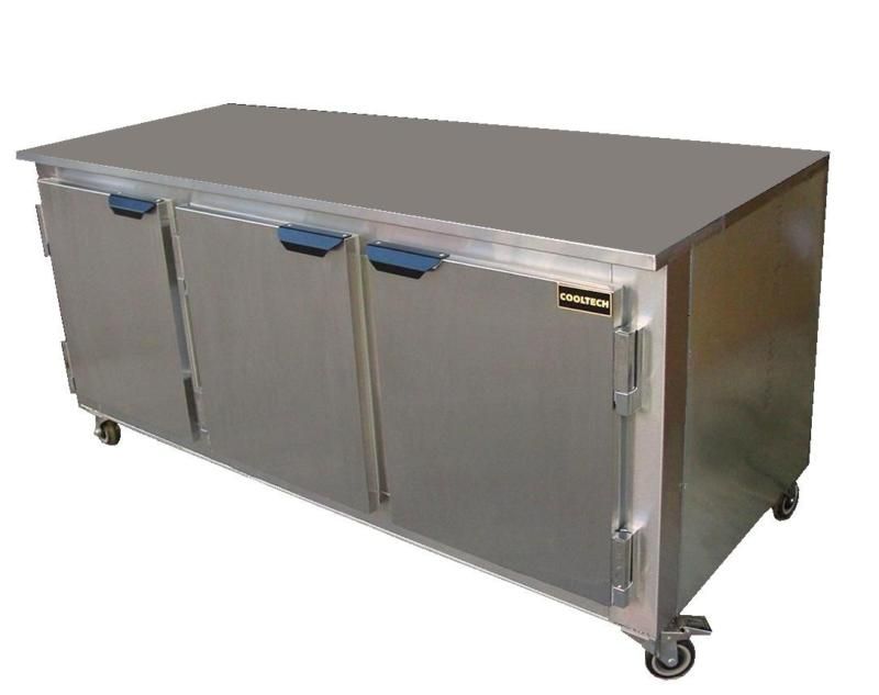 Cooltech 3 Door Worktop Refrigerator Low Boy Cooler 72  