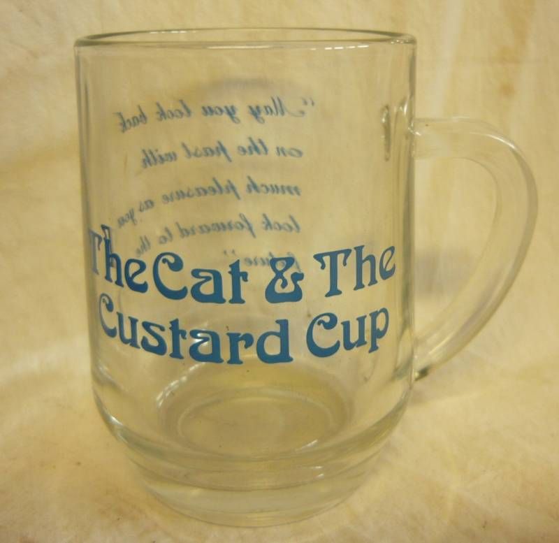 THE CAT & THE CUSTARD CUP COFFEE MUG GLASS RESTAURANT  