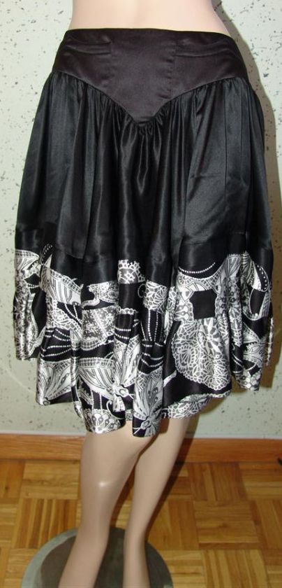 Roberto Cavalli Just Cavalli Flared Satin Skirt 40/6  