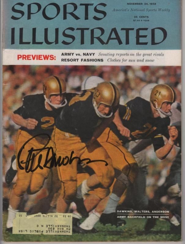 Pete Dawkins Army Heisman SIGNED Sports Illustrated COA  