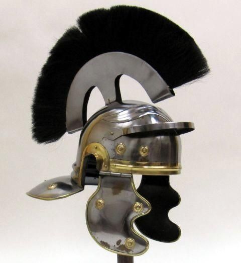 ROMAN Soldier Centurion HELMET ARMOR Black Plume NEW  