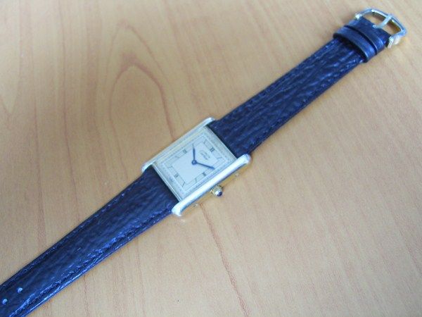 VINTAGE 80S MUST DE CARTIER TANK VERMEIL QUARTZ CAL 81 GENTS WATCH 